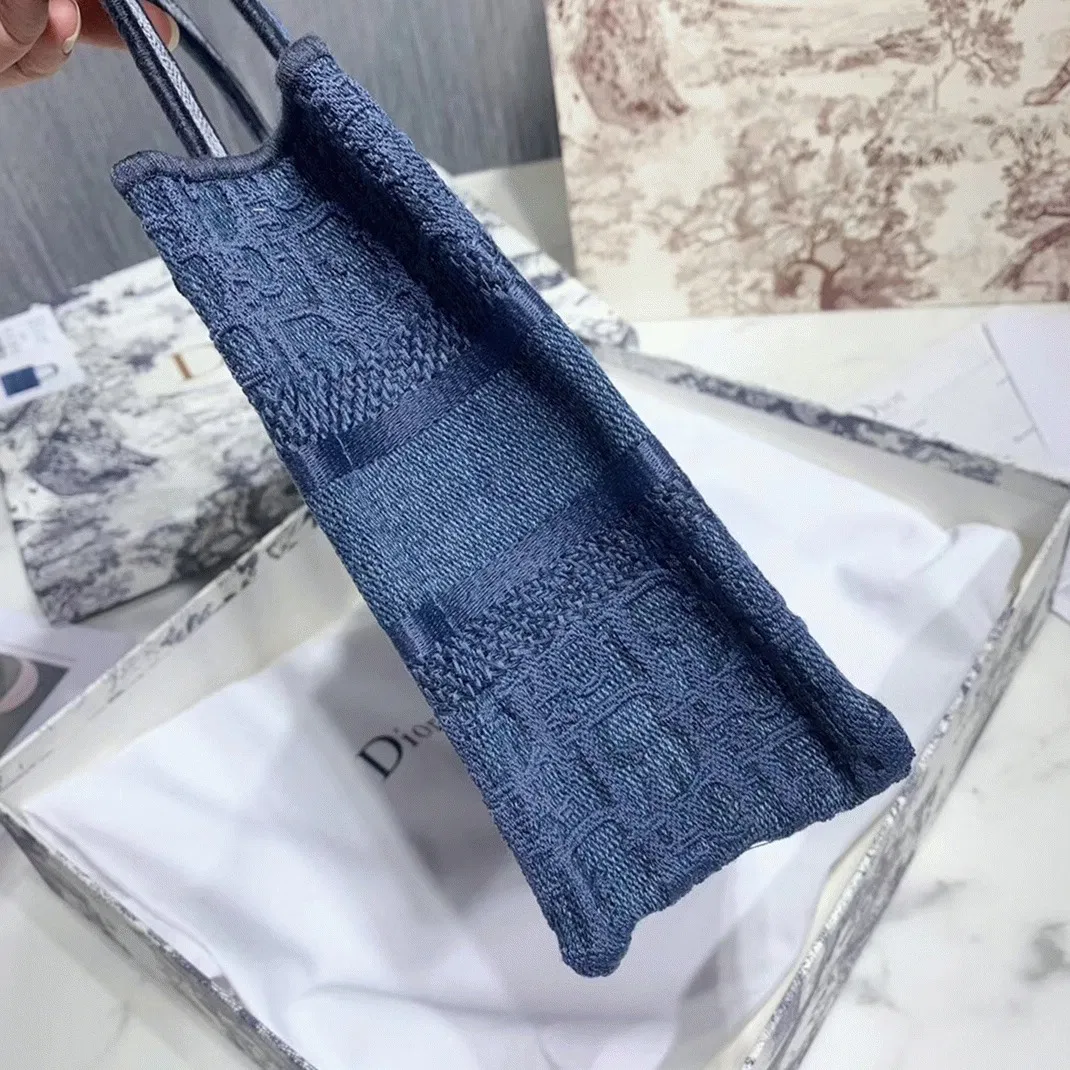 Dior Mini Book Tote Bag in Denim Blue Oblique — image 5