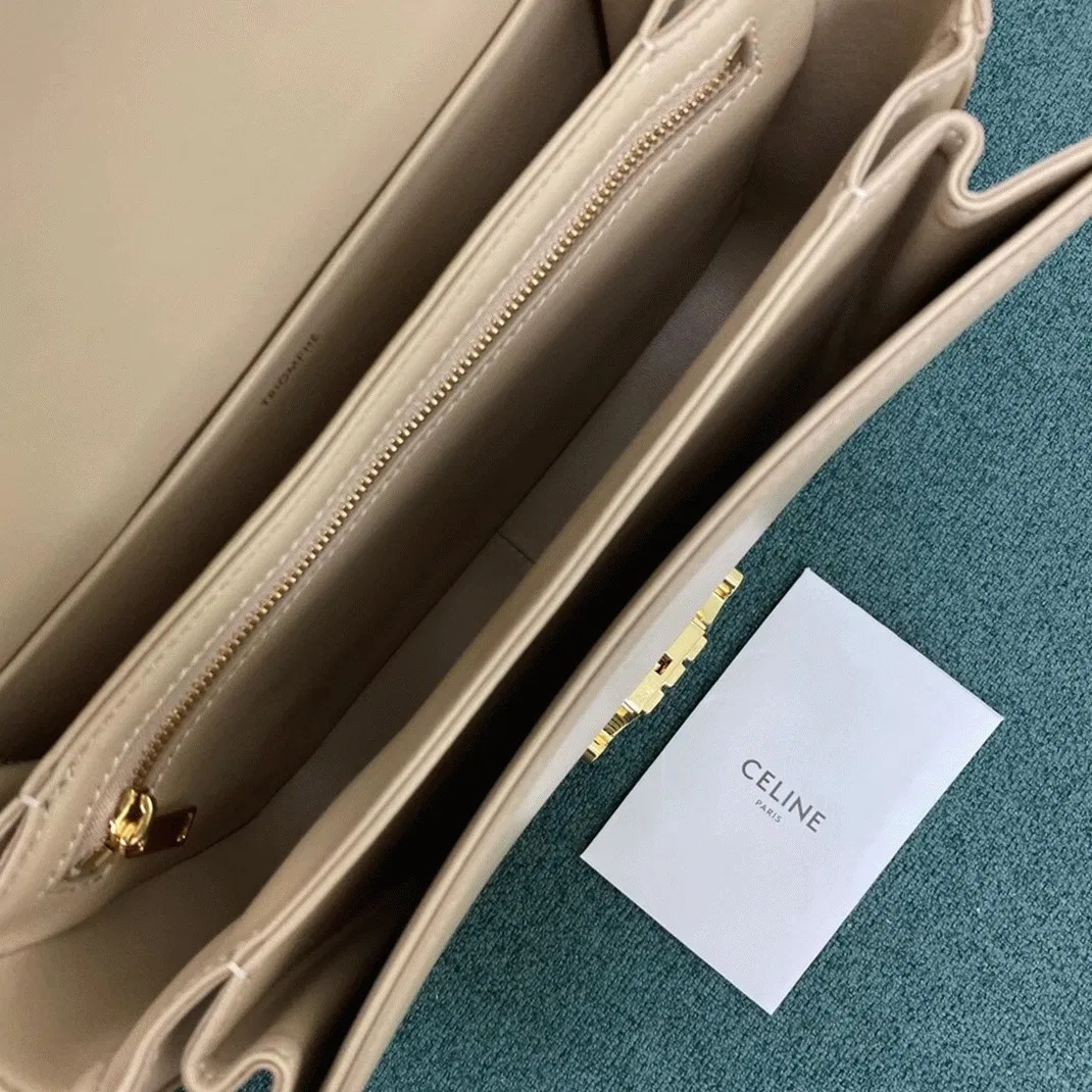 Top Quality Imitation Celine Triomphe Medium Bag In Nude — image 6