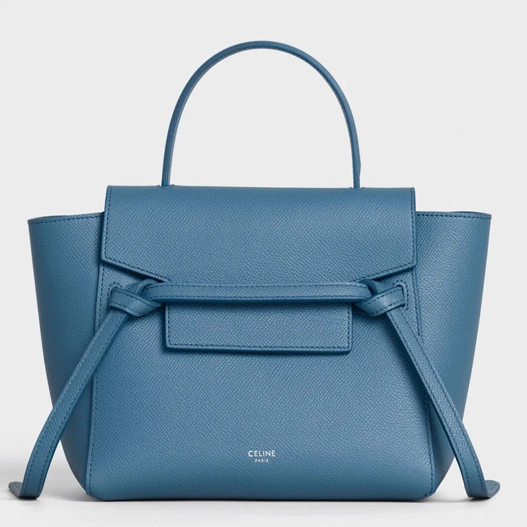 Celine Belt Nano Bag in Slate Blue