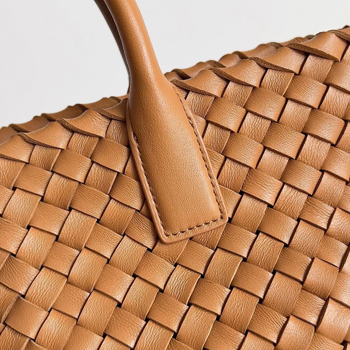 Top Quality Bottega Veneta Cabat Mini Bag In Caramel Intrecciato Lambskin — image 4