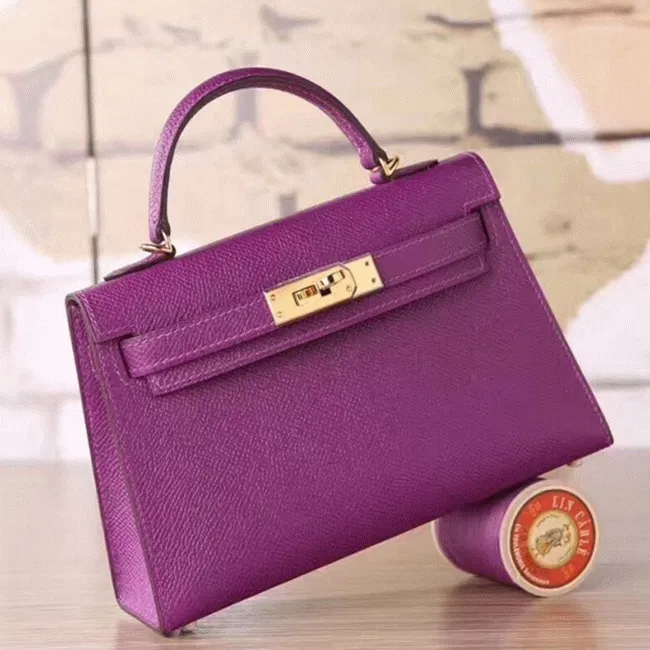 Cyclamen Epsom Hermes Kelly 20cm Pastel Tote