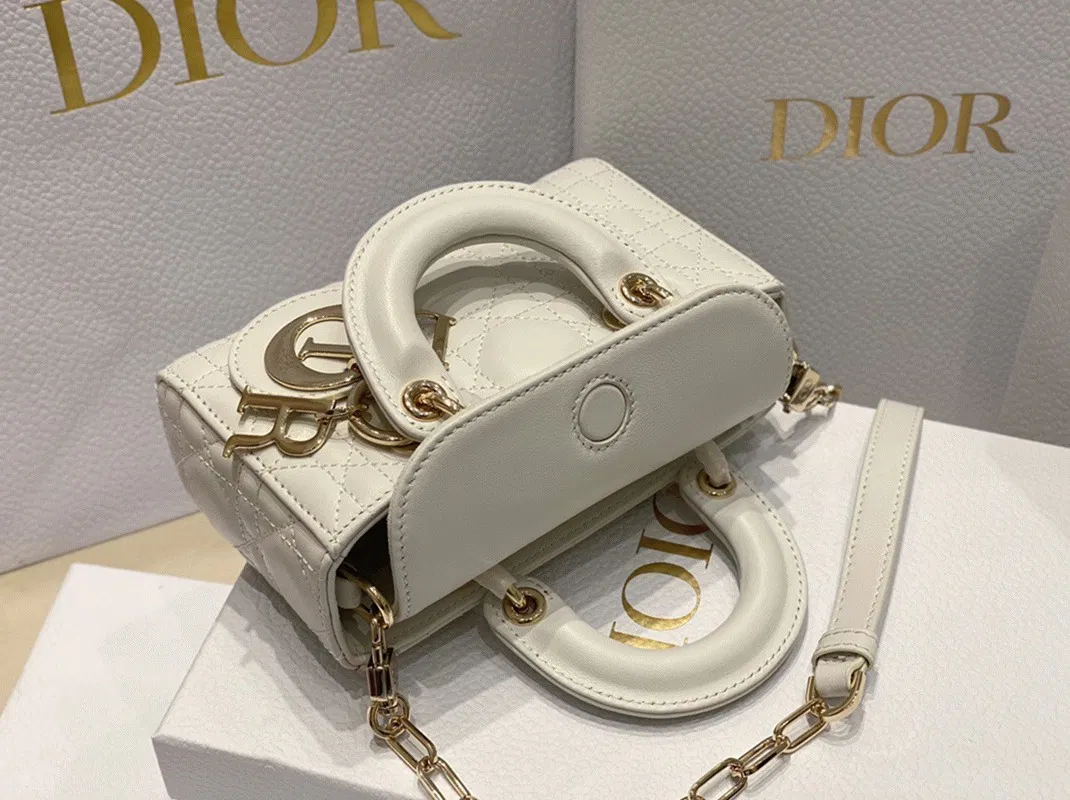 Dior Lady D-Joy Micro Bag Knockoff in White Cannage Lambskin — image 3