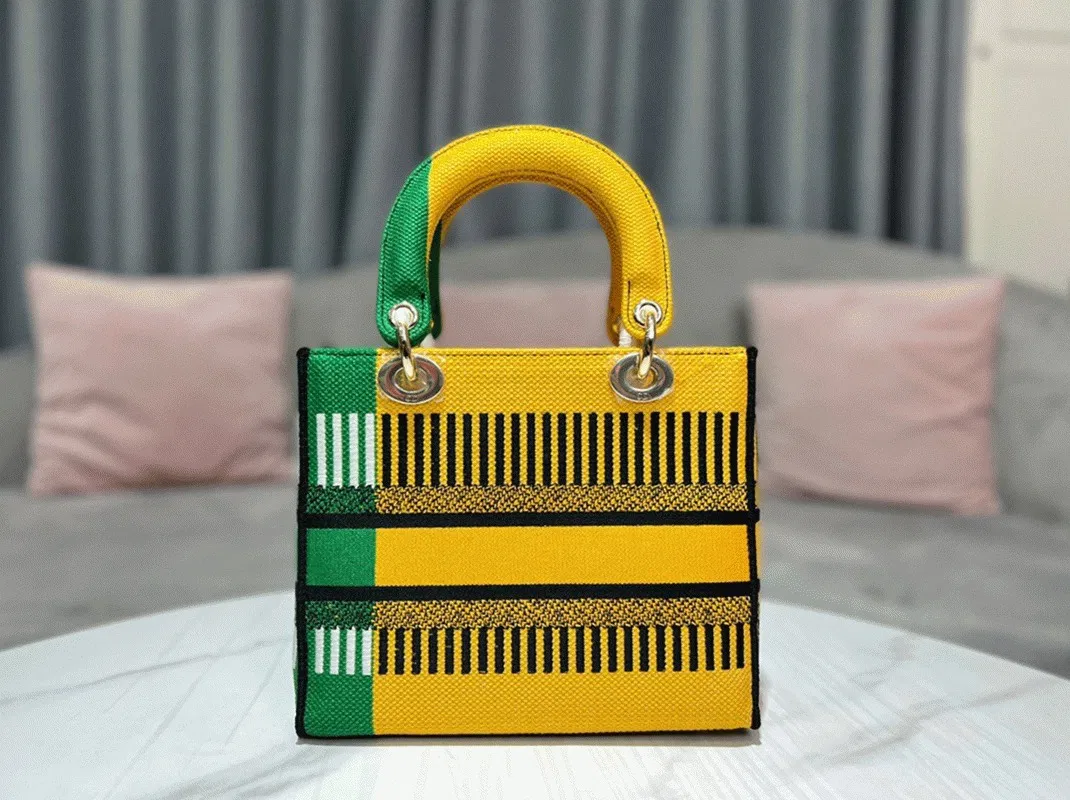 Dior Lady D-Lite Medium Bag in Yellow Green D-Flower Pop Embroidery — image 3