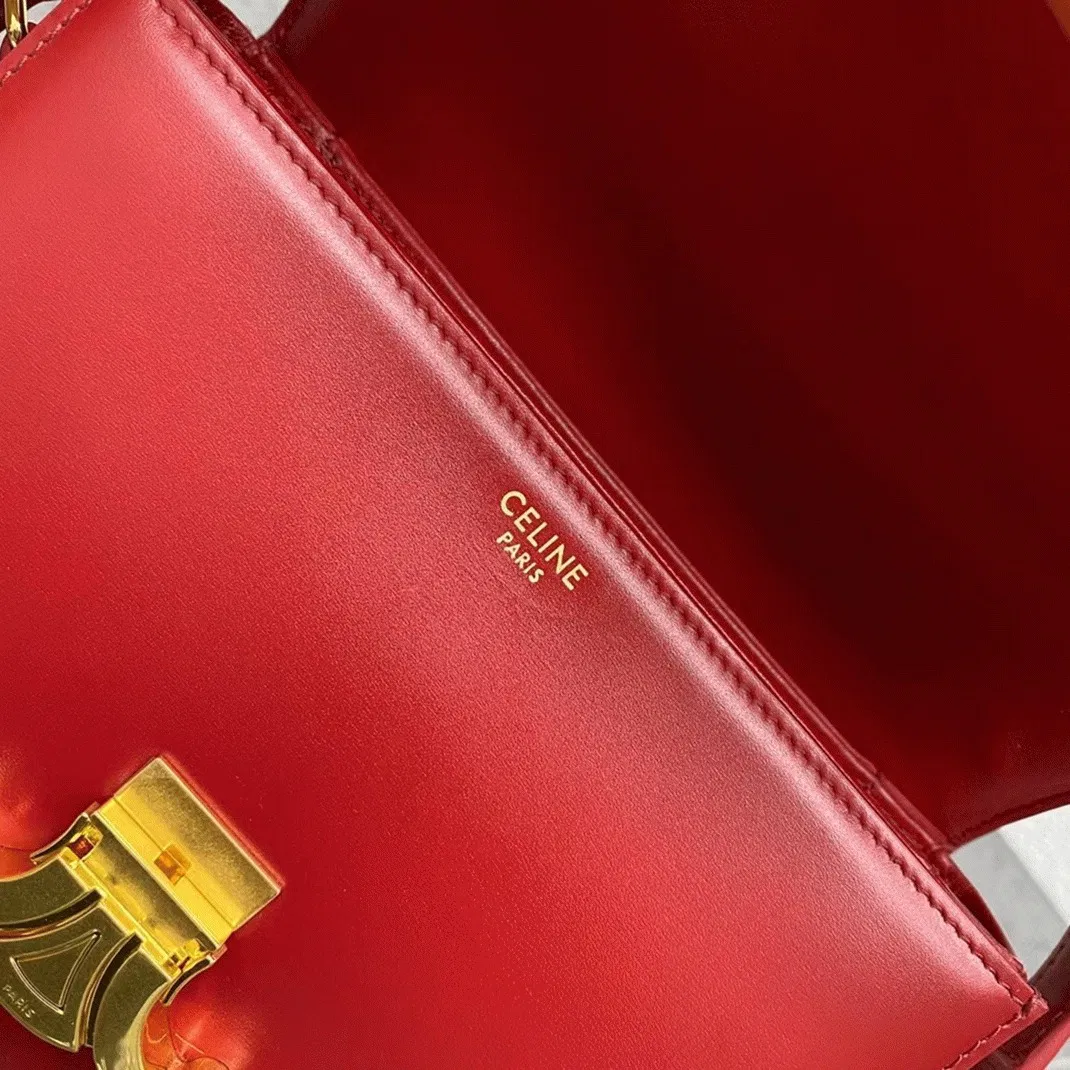 Top Quality Knockoff Celine Triomphe Teen Bag In Red — image 13