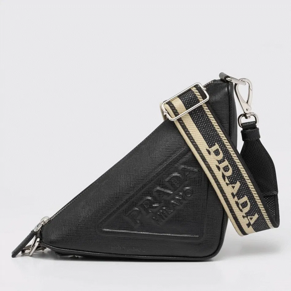 Prada Triangle Shoulder Bag in Black