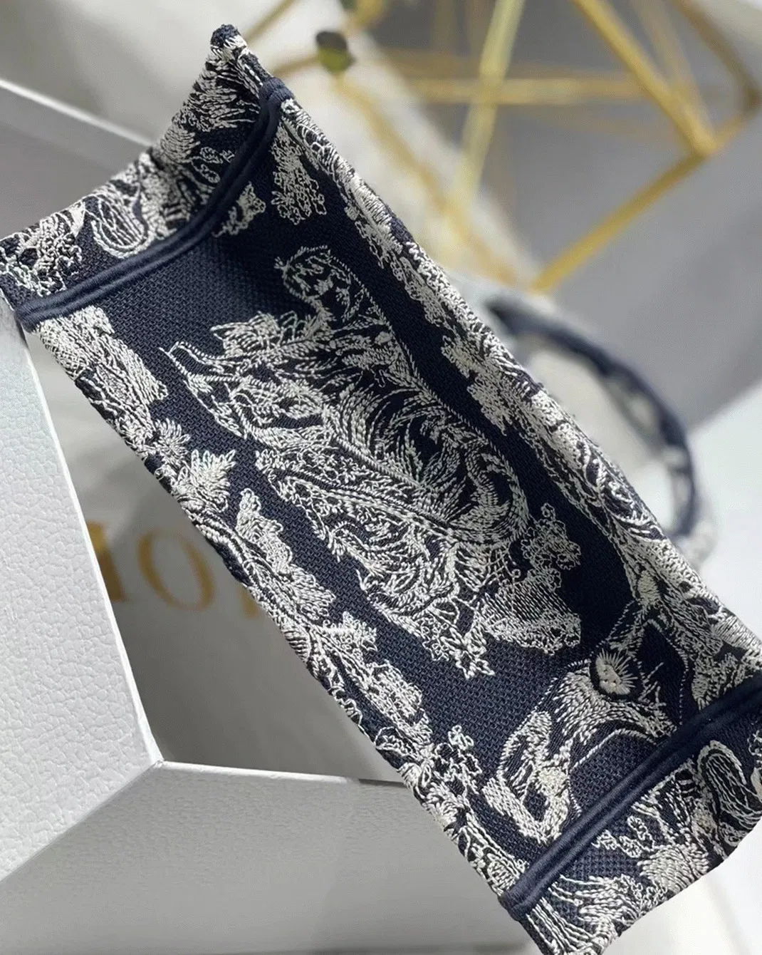 Dior Small Book Tote Bag Knockoff in Blue Toile de Jouy Reverse Embroidery — image 8
