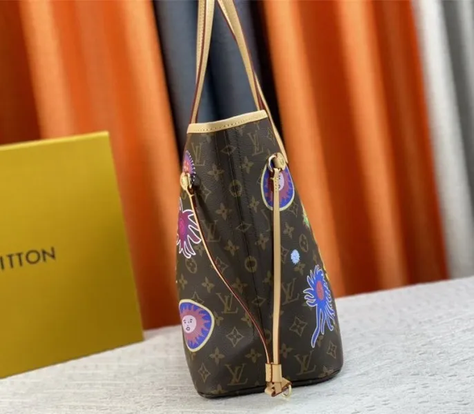 Louis Vuitton X YK Monogram Canvas Neverfull MM Tote With Faces Print — image 6