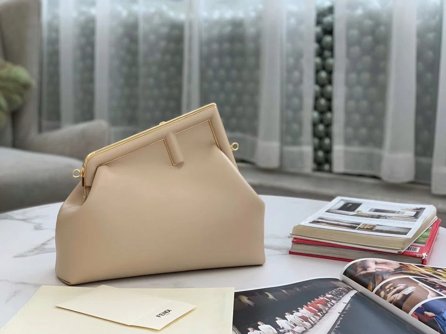 Top Quality Knockoff Fendi First Small Bag In Beige — image 6