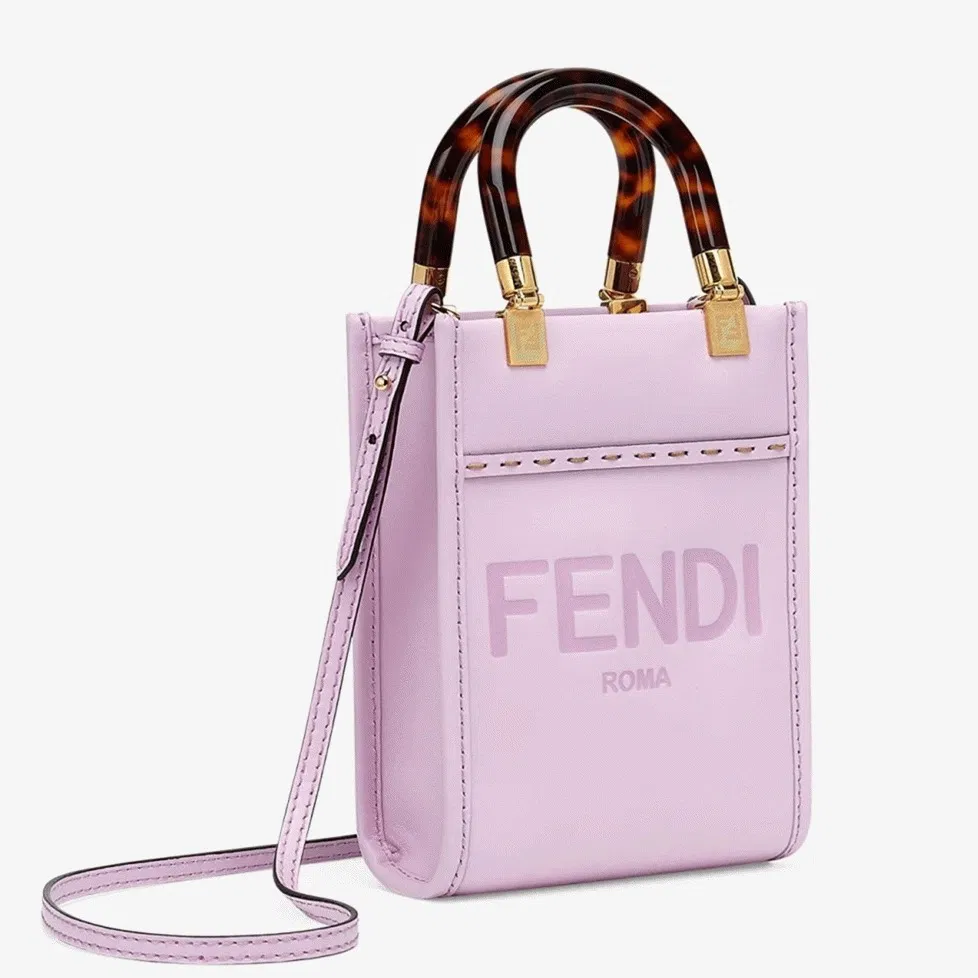 Top Quality Knockoff Fendi Mini Sunshine Shopper Bag In Lilas Leather
