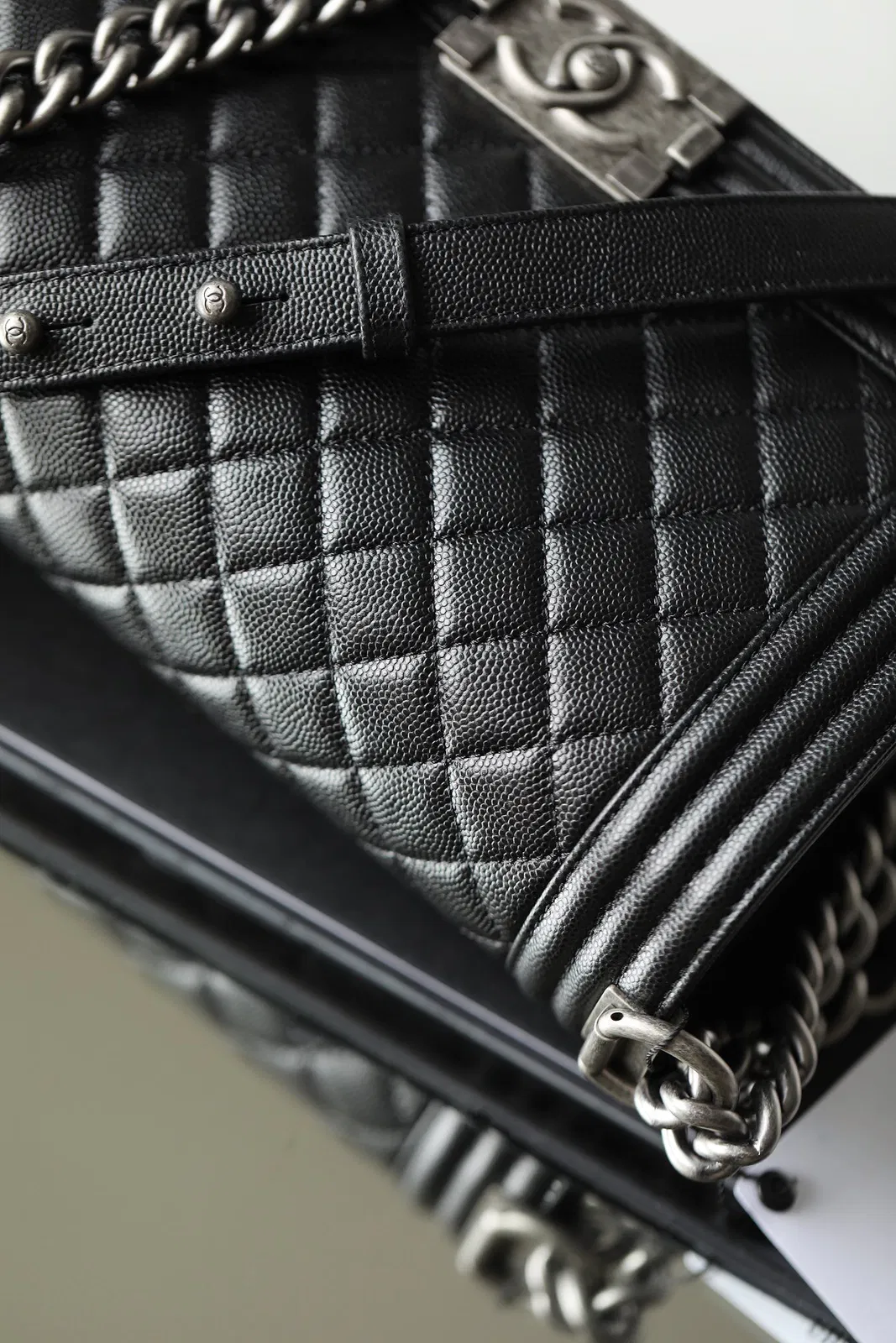 Chanel Boy Sliver Hardware Caviar Cow Leather — image 5