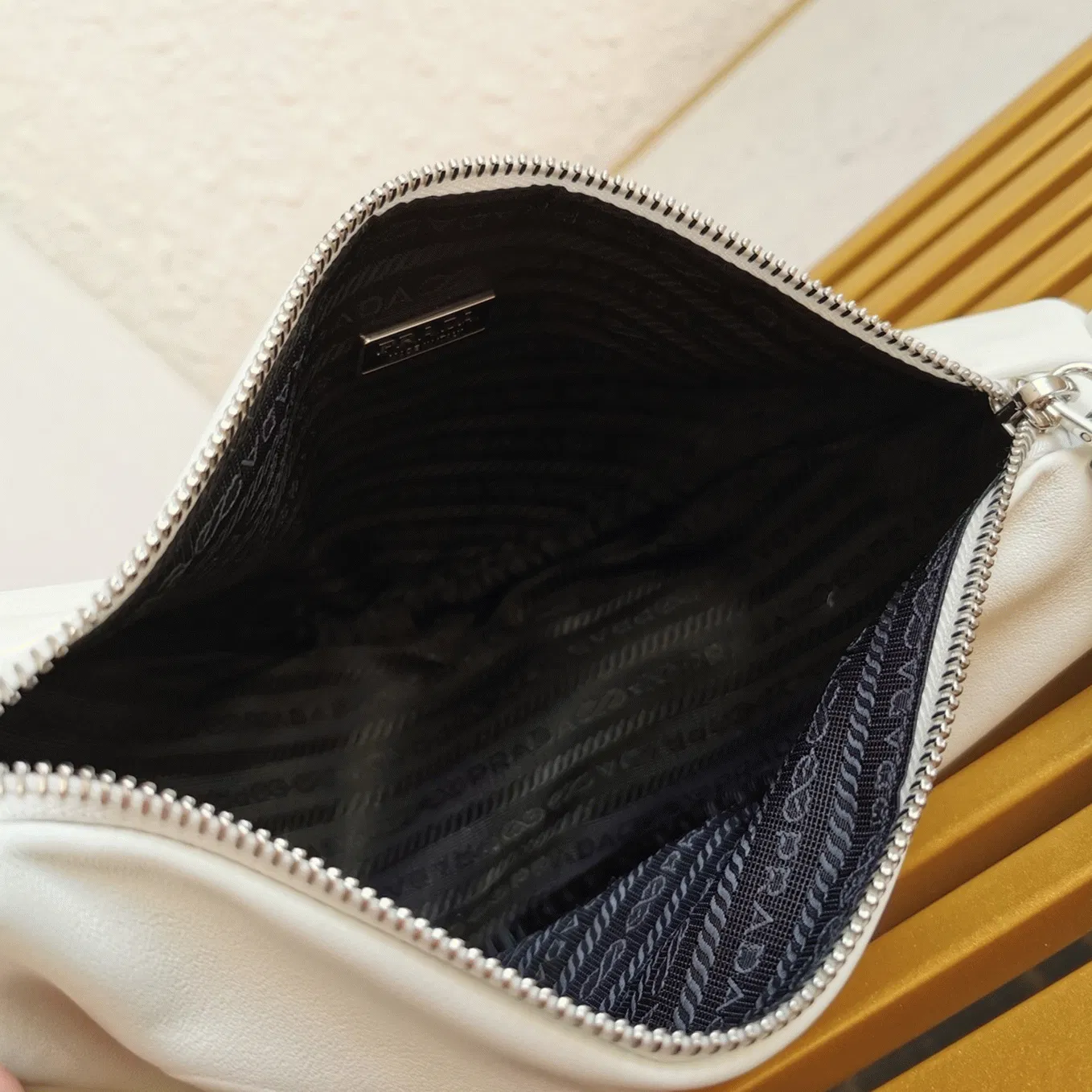 Prada Triangle Shoulder Bag in White — image 9