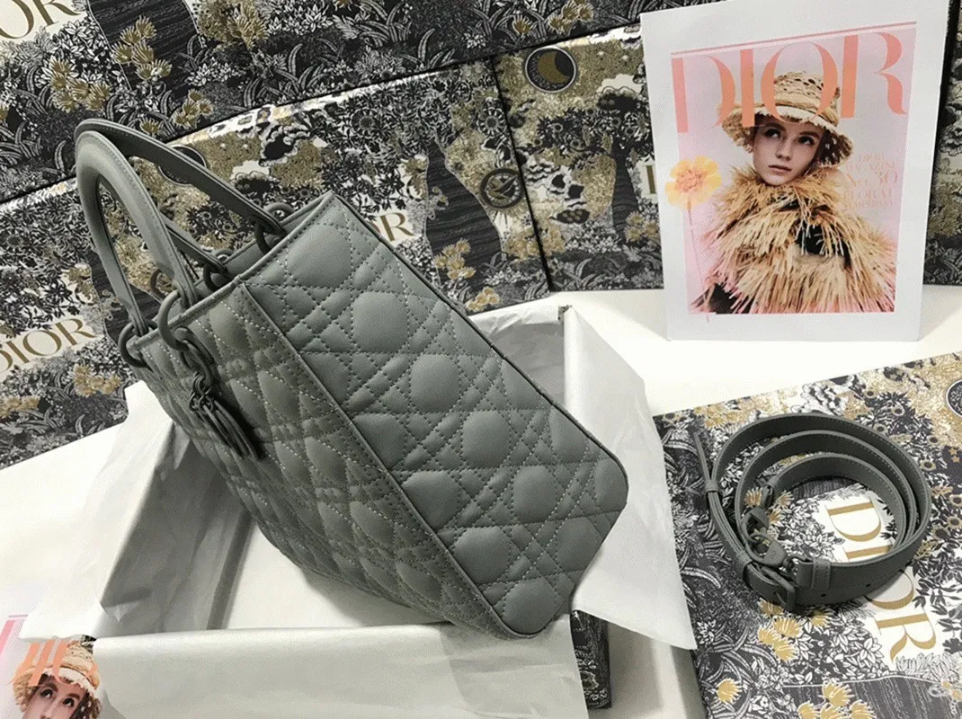 Dior Lady Dior Large Bag in Grey — image 10