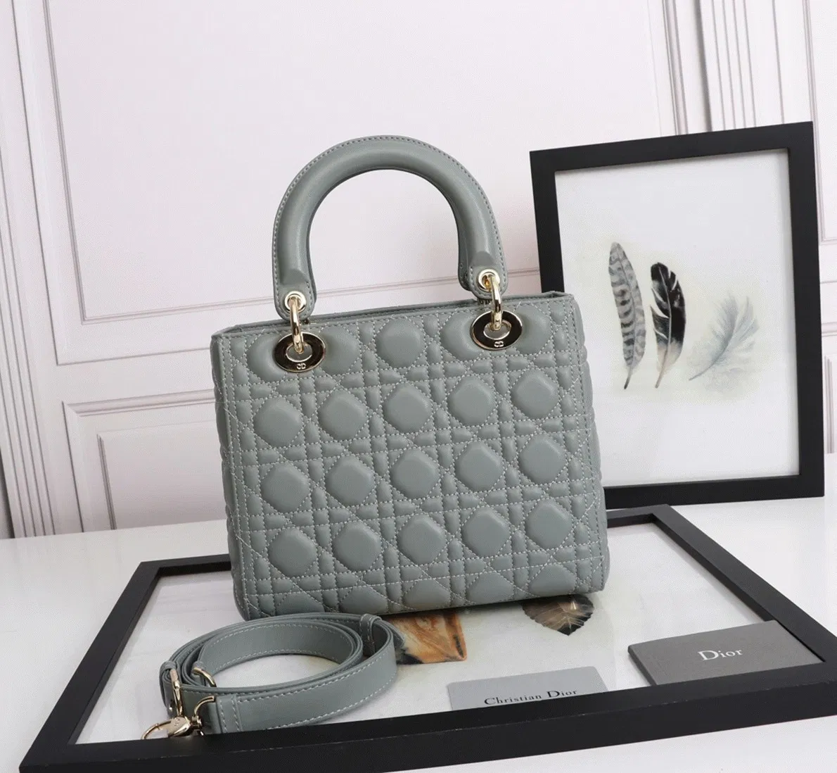 Dior Lady Dior Medium Bag in Grey — image 4