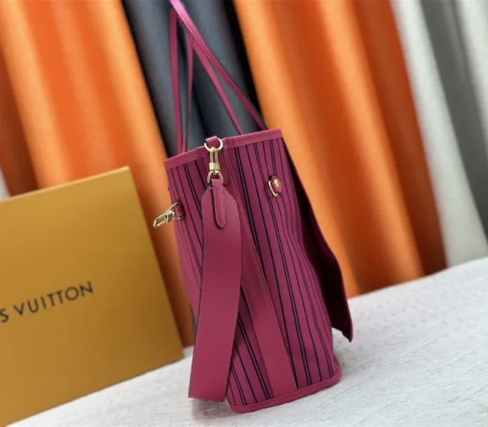 Louis Vuitton Neverfull Bandouliere Inside Out MM Tote In Monogram Canvas And Rose Pondichery Textile — image 3