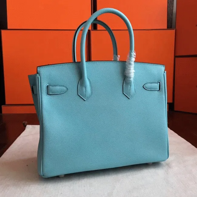 Blue Atoll Color Designer Hermes Birkin 35cm Handbag — image 3