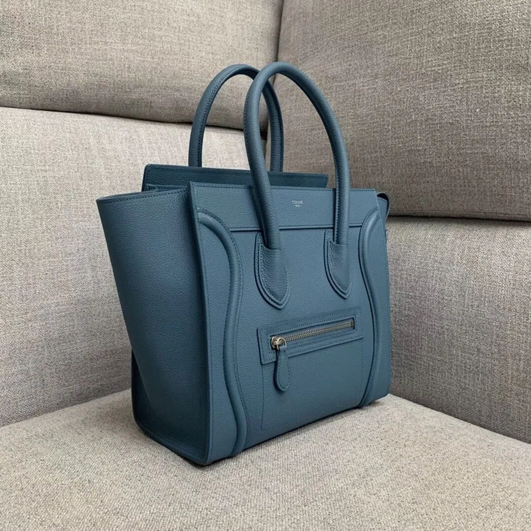 Celine Micro Luggage Tote Bag Knockoff in Slate Blue — image 4