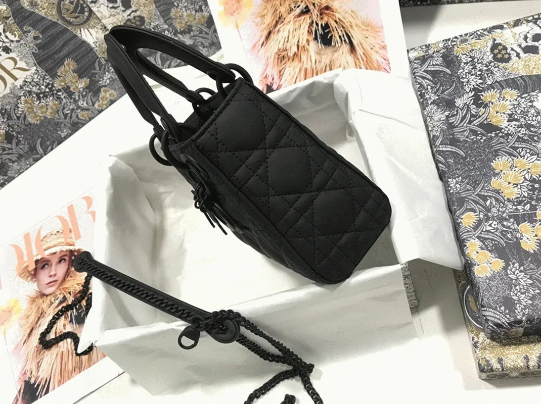 Dior Lady Dior Mini Chain Bag in Black — image 3