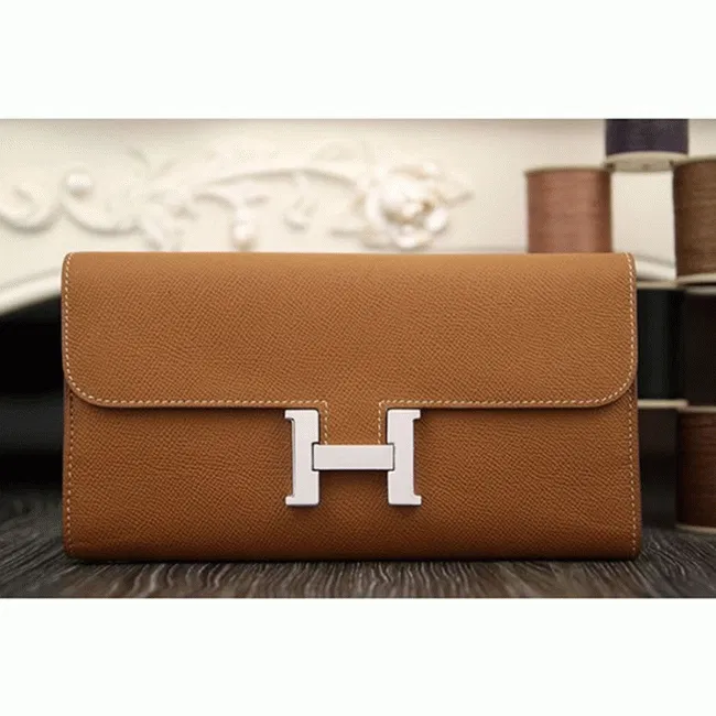 Brown Hermes Constance wallet