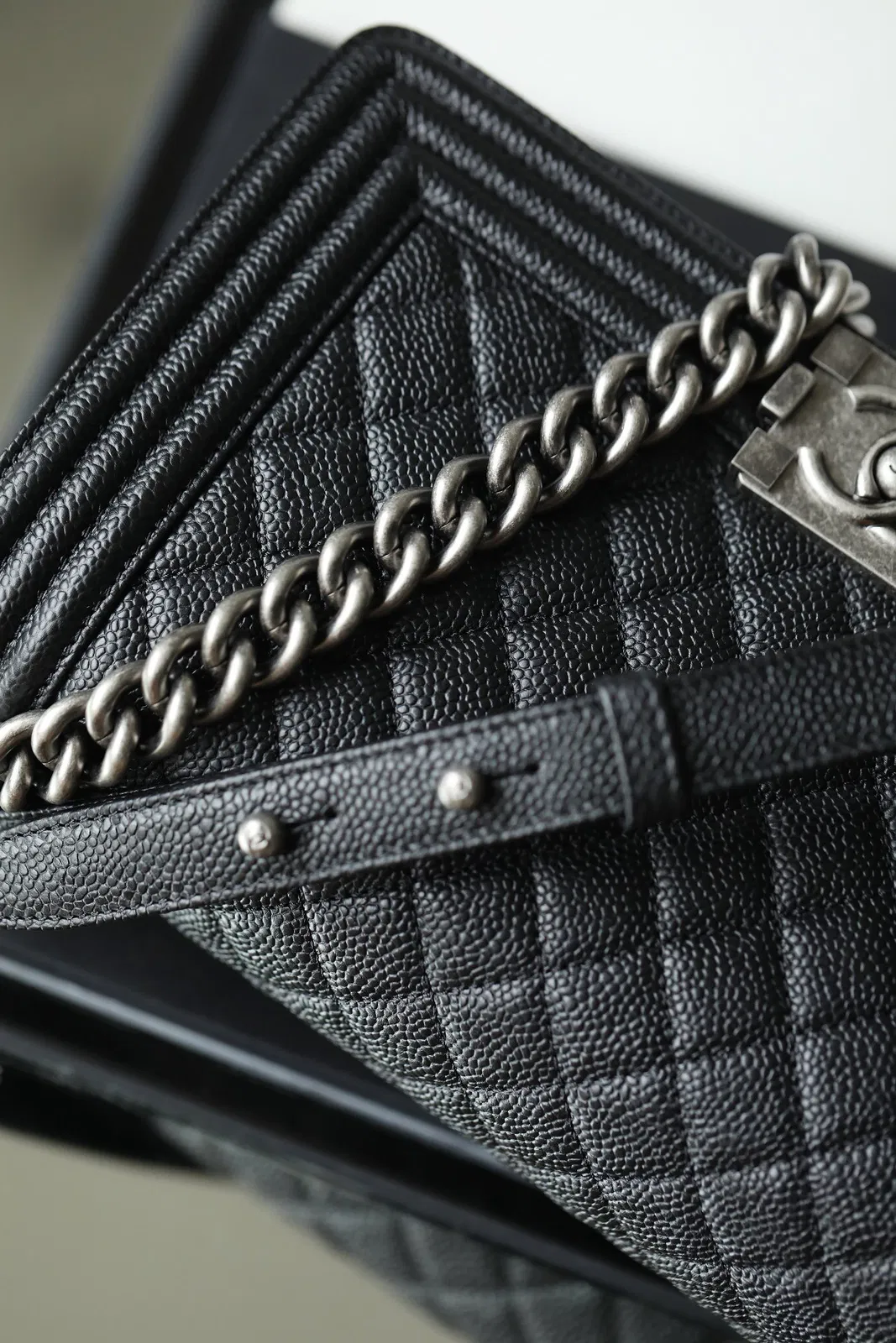 Chanel Boy Sliver Hardware Caviar Cow Leather — image 9