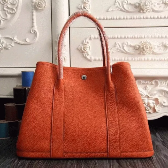 Orange Luxury Hermes Garden Party 30cm Canvas Tote