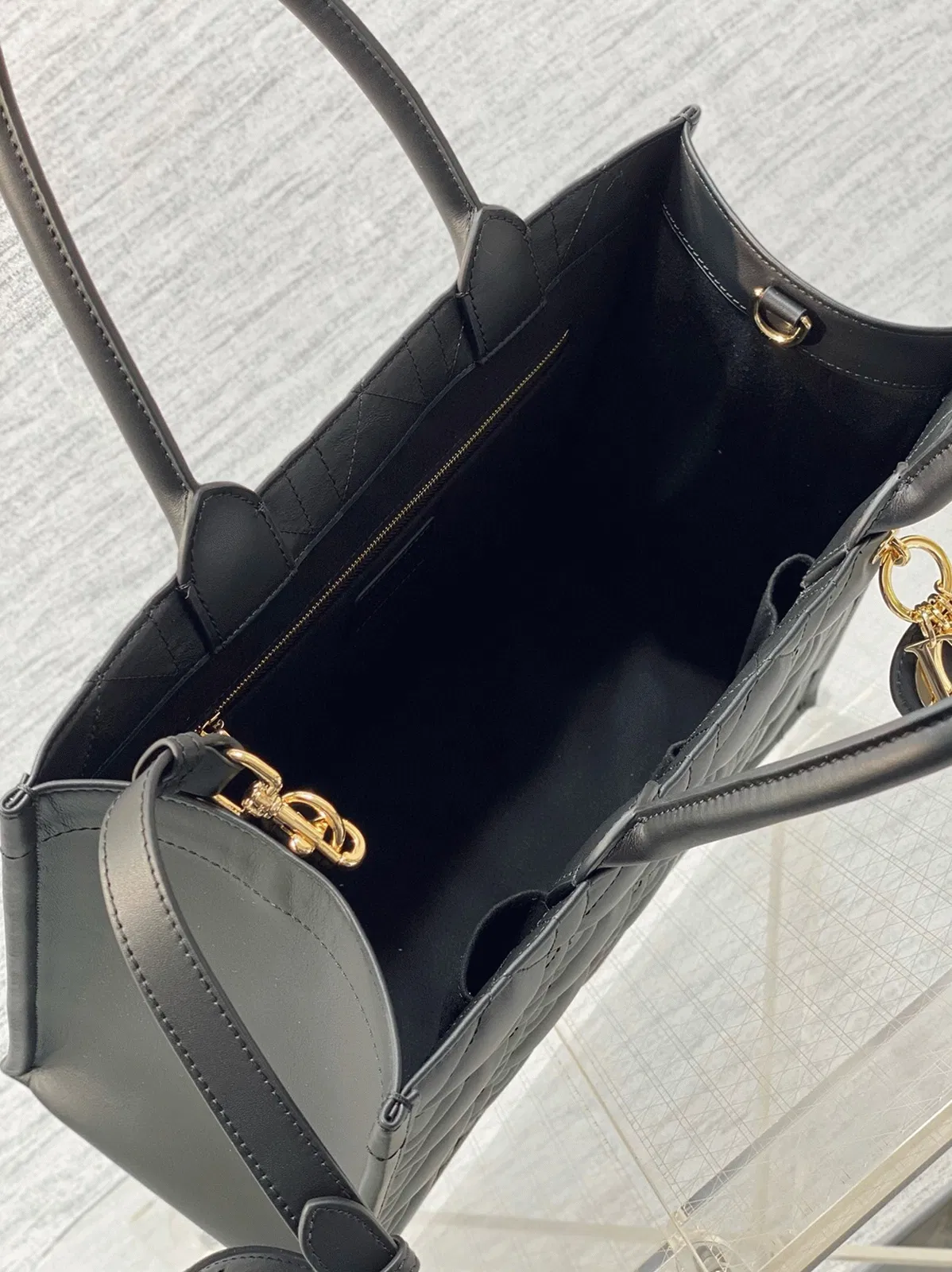 Dior Medium Book Tote Bag with Strap in Black — image 3
