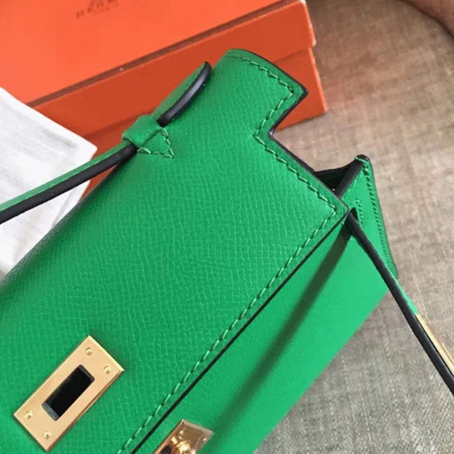 Bamboo Epsom Knockoff Hermes Kelly Pochette Nature-Tone Bag — image 2