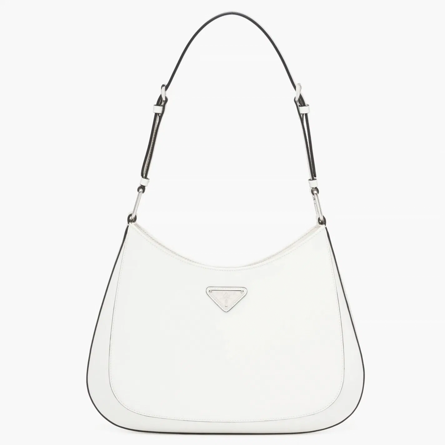 White Prada Cleo Large Bag
