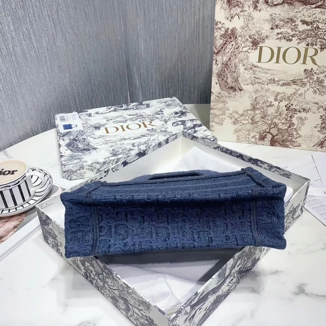 Dior Mini Book Tote Bag in Denim Blue Oblique — image 6