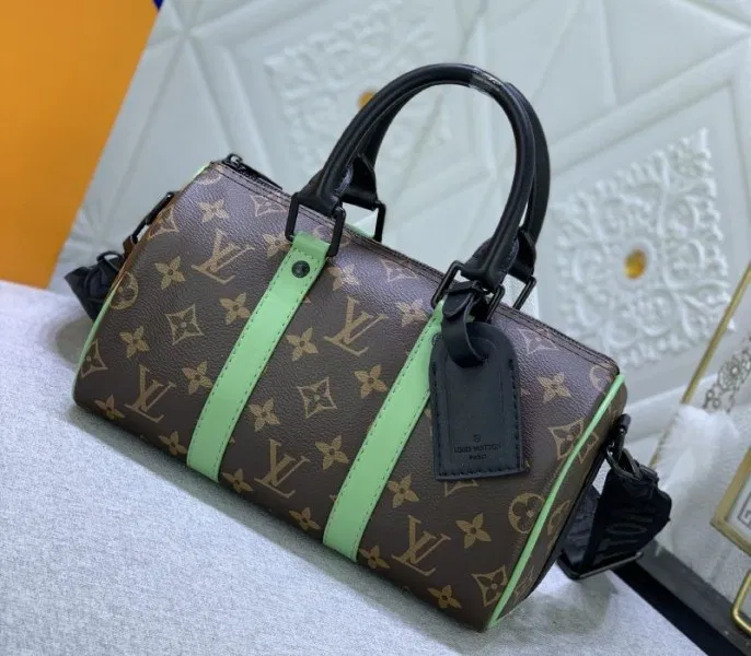Louis Vuitton Monogram Macassar Canvas Keepall Bandouliere 25 In Minty Green — image 2