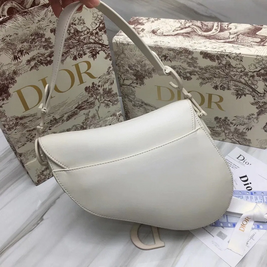 Dior Saddle Bag in White Ultramatte Calfskin — image 5