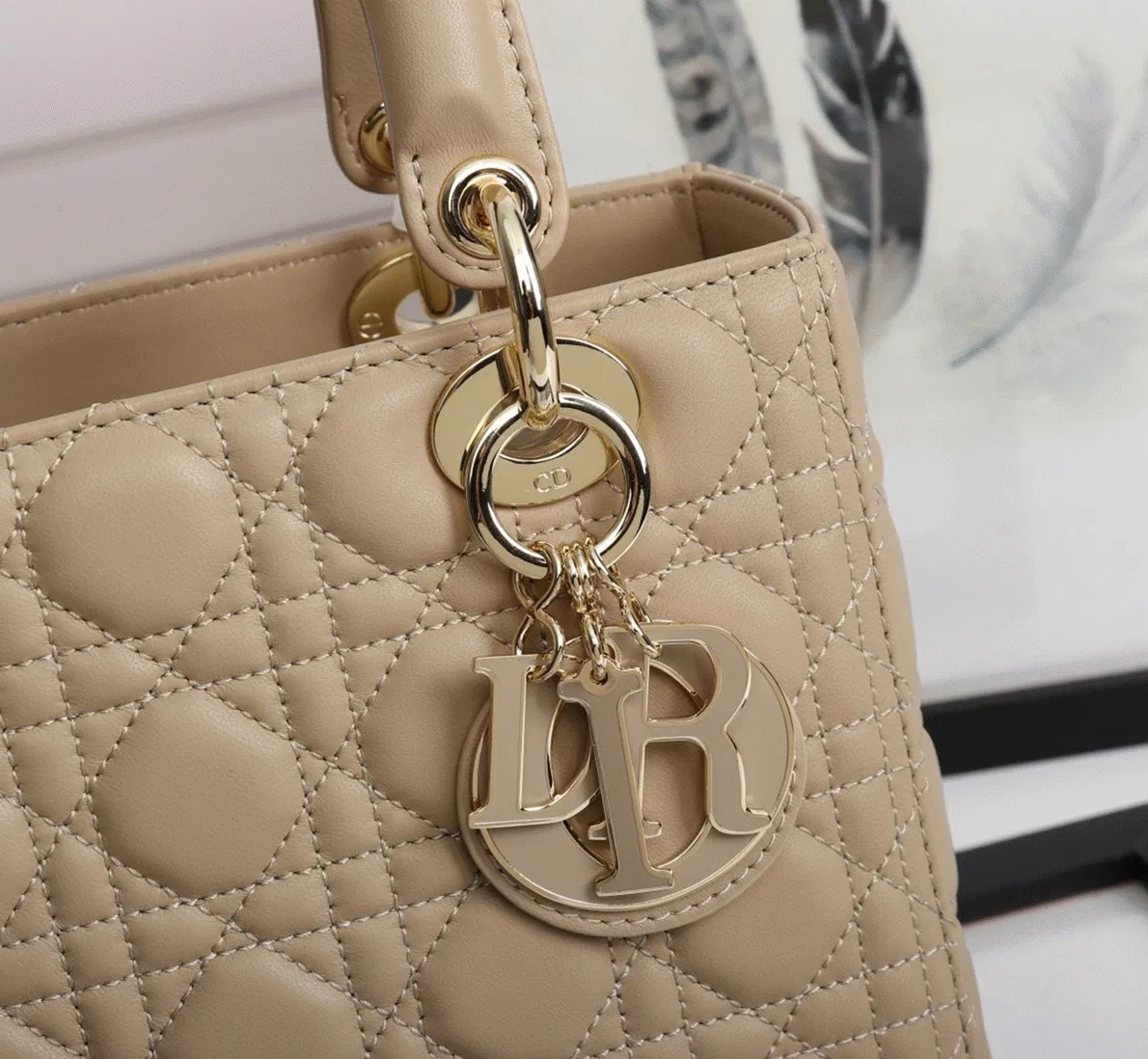 Dior Lady Dior Medium Bag Knockoff in Beige — image 7