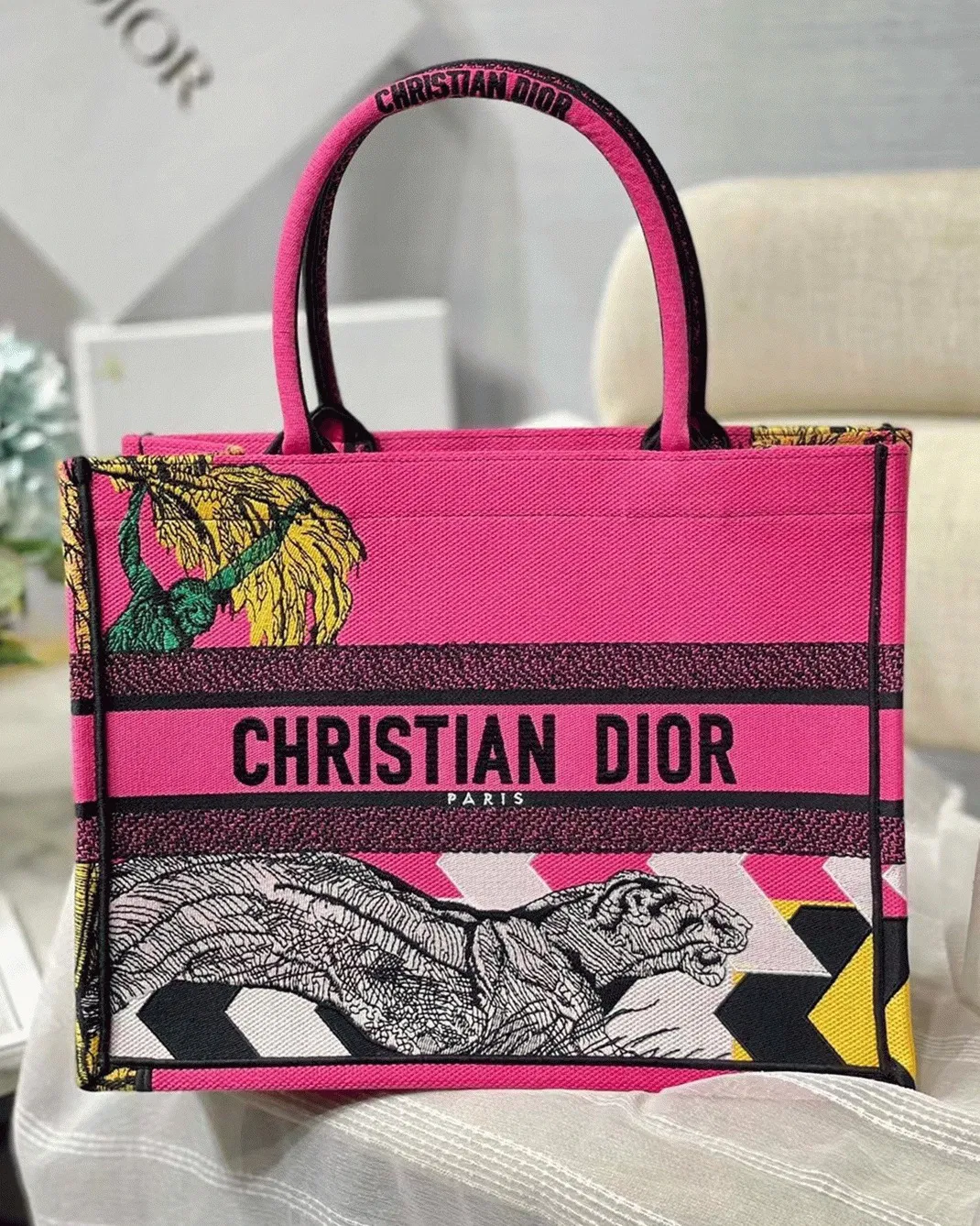 Dior Medium Book Tote Bag in Toile de Jouy Zoom Pop Embroidery — image 5