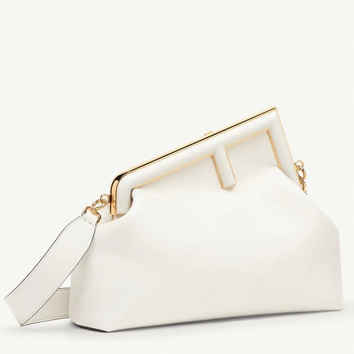 Top Quality Fendi First Medium Bag In White Nappa Leather
