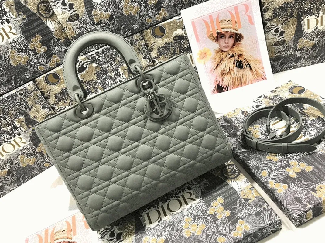 Dior Lady Dior Large Bag in Grey — image 9