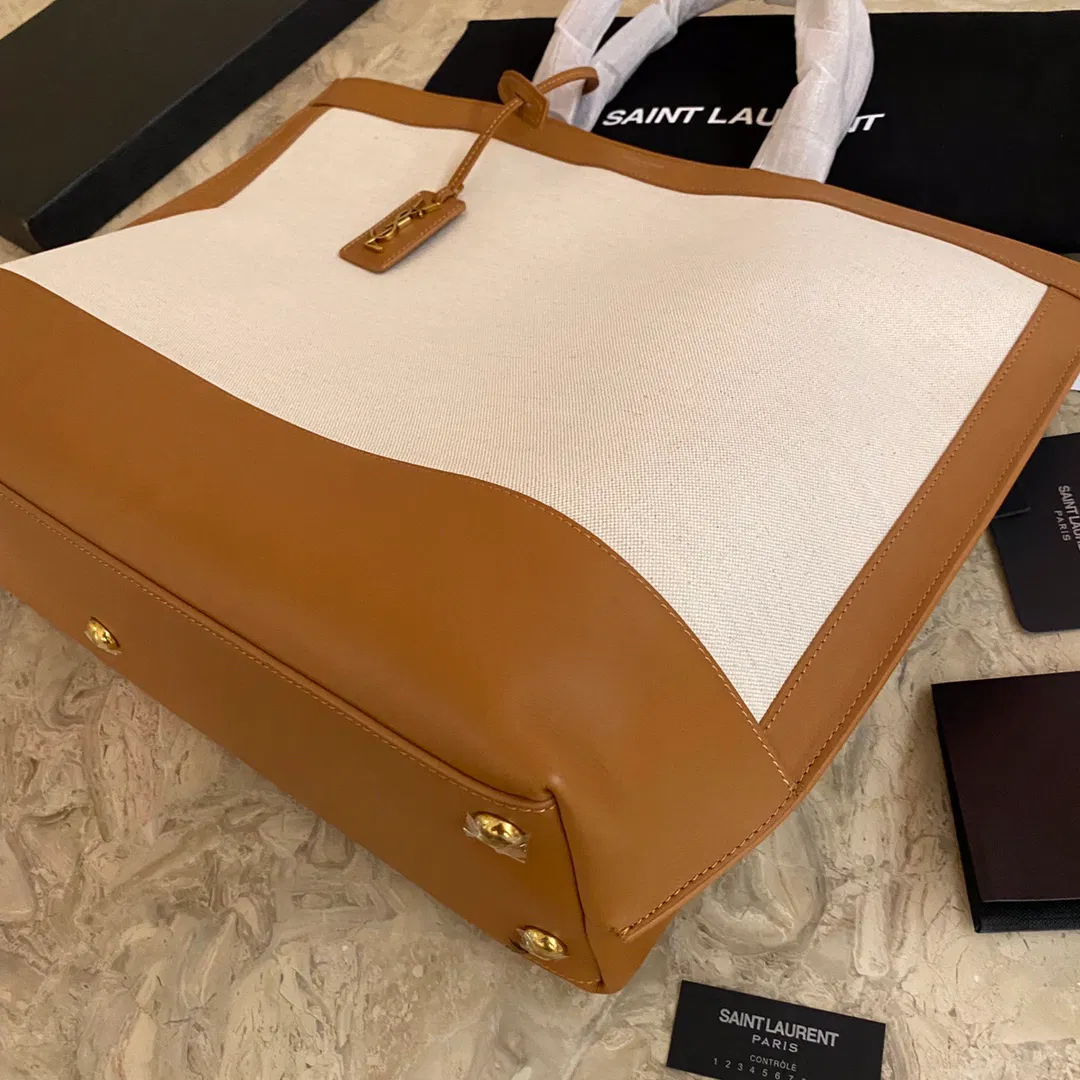 SHOPPING TAG IN CANVAS AND LEATHER — image 5