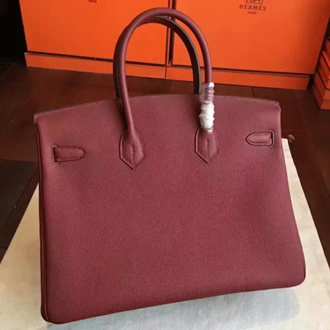 Bordeaux Color Top Designer-Inspired Hermes Birkin 35CM — image 5