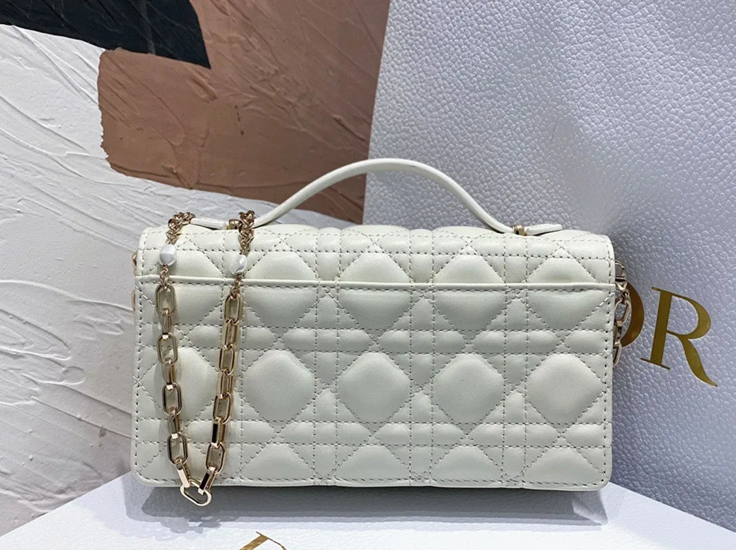 Dior Miss Dior Mini Bag in White Cannage Lambskin — image 9