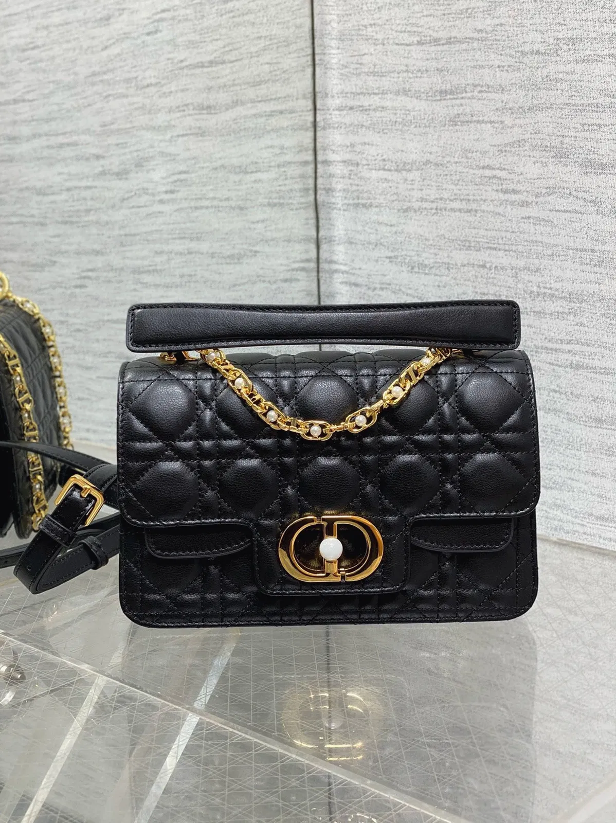 Dior Small Jolie Top Handle Bag in Black Cannage Calfskin — image 2
