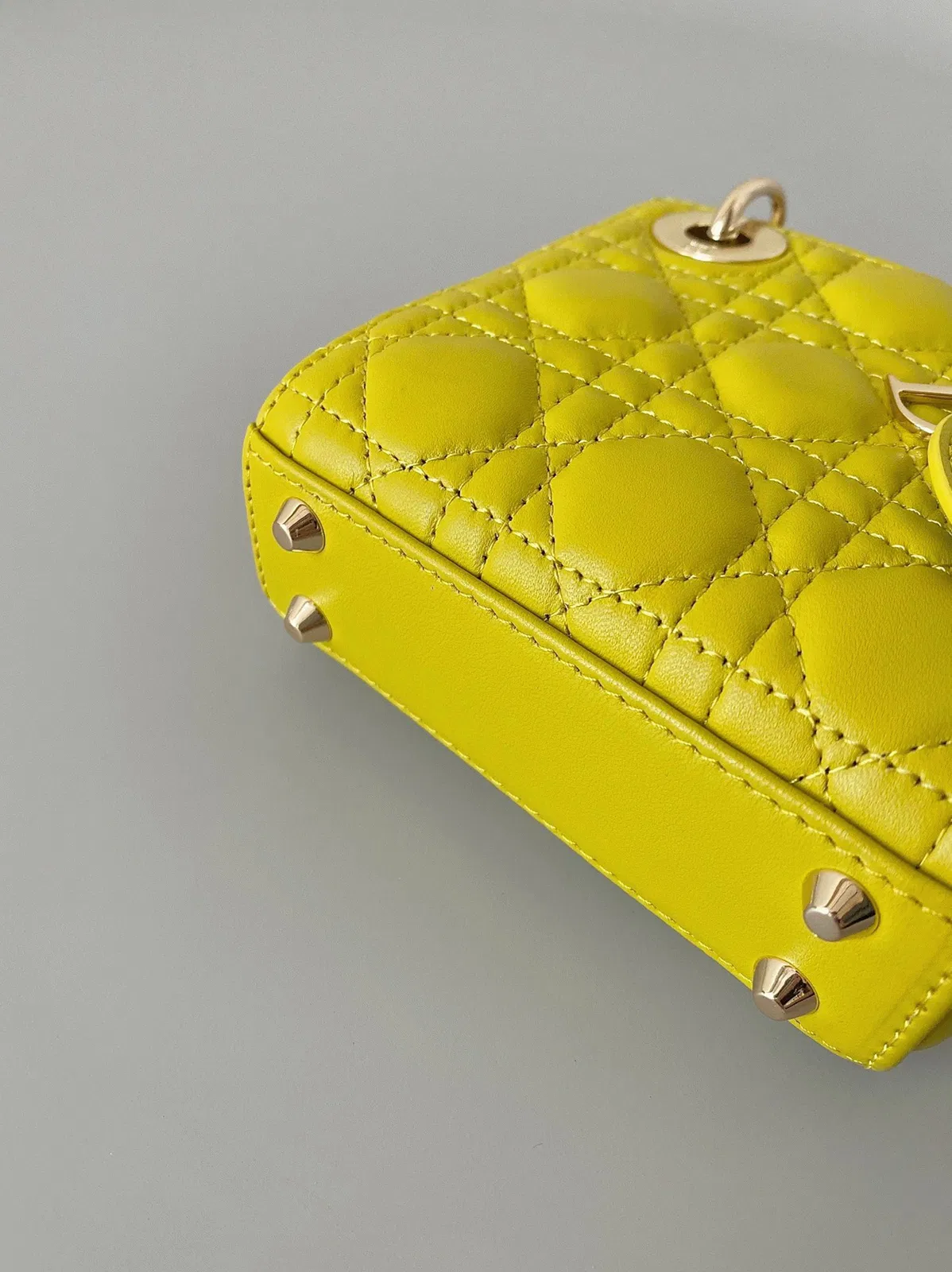 Dior Lady Dior Micro Bag in Yellow Cannage Lambskin — image 3