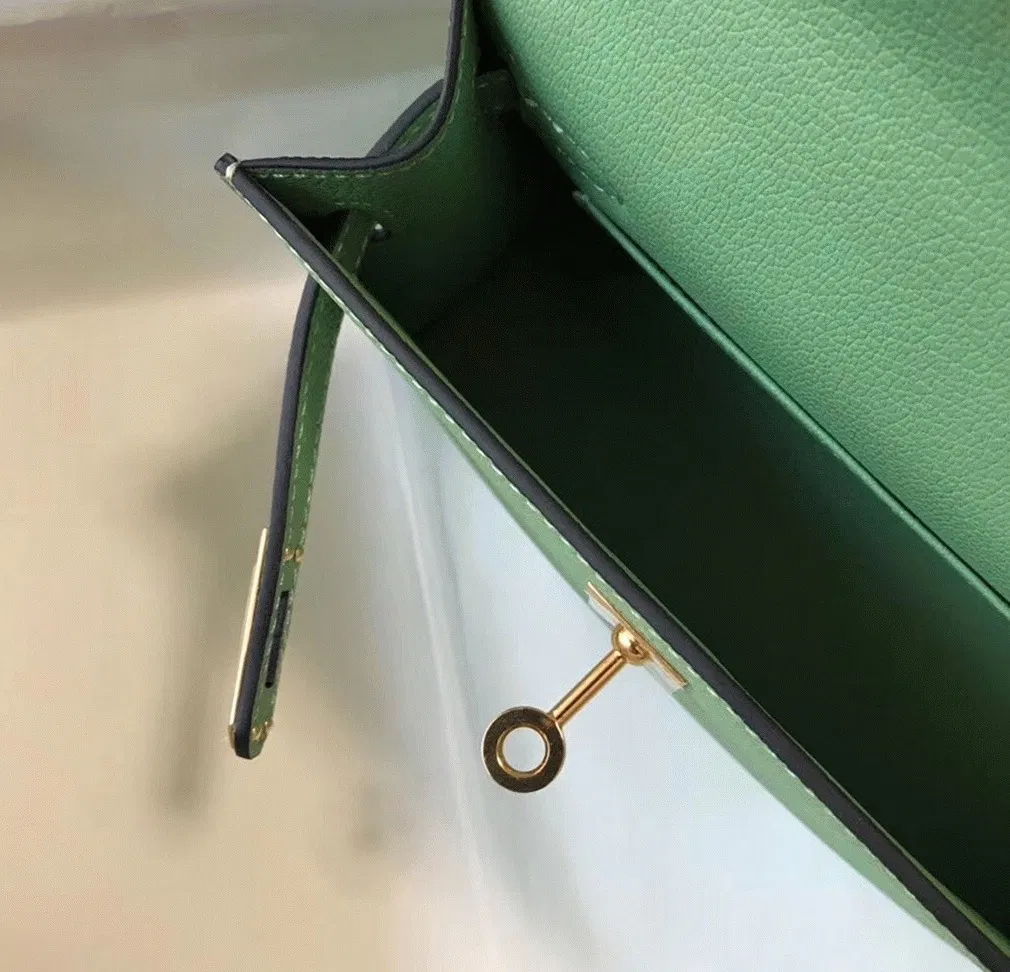 Hermes Kelly Mini II Bag in Vert Criquet — image 8