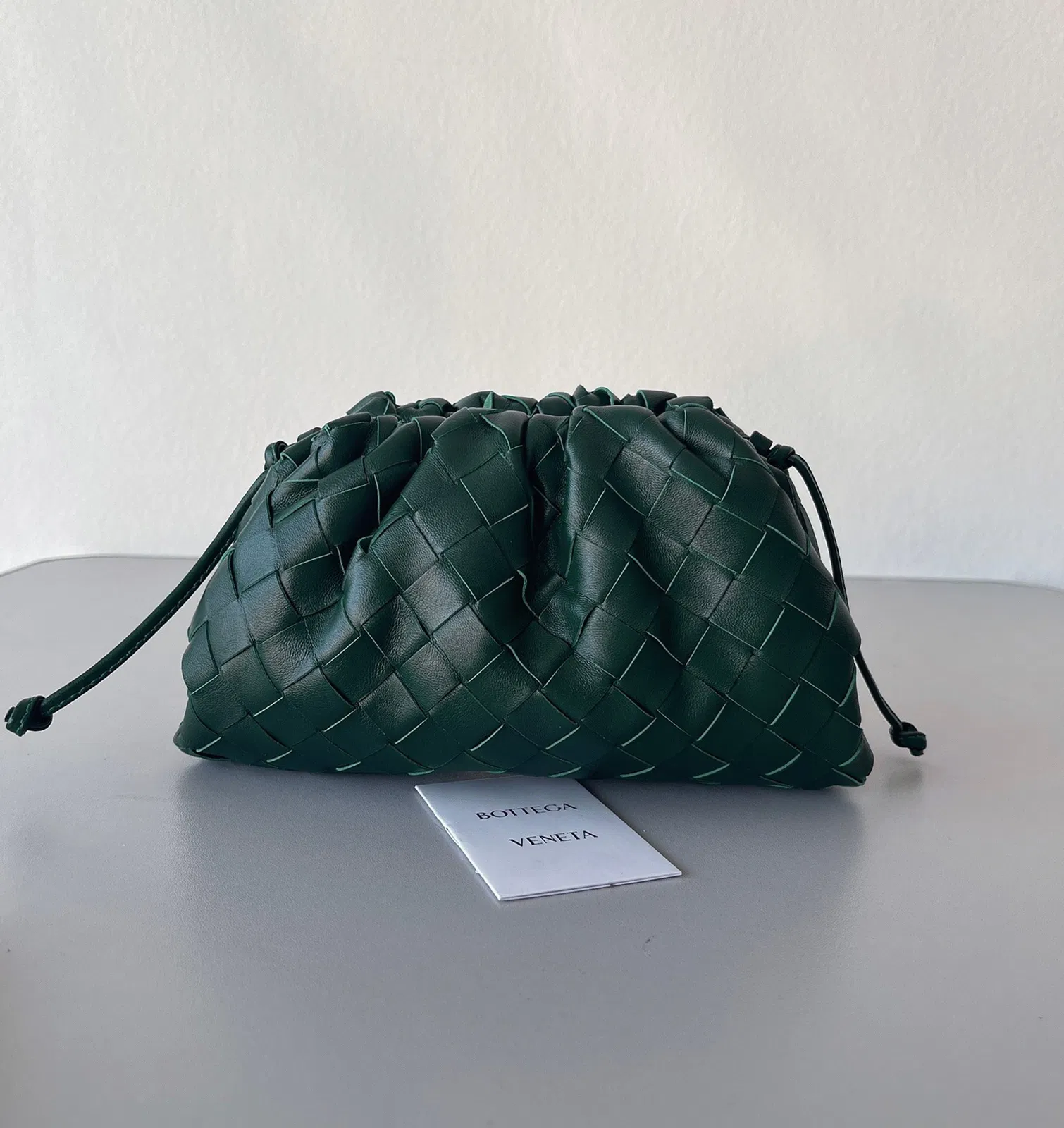 Knockoff Bottega Veneta Mini Pouch with Strap Raintree — image 8