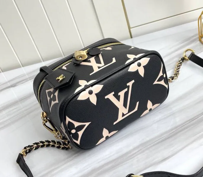 Louis Vuitton Bicolor Monogram Empreinte Vanity PM Bag In Black And Beige — image 4