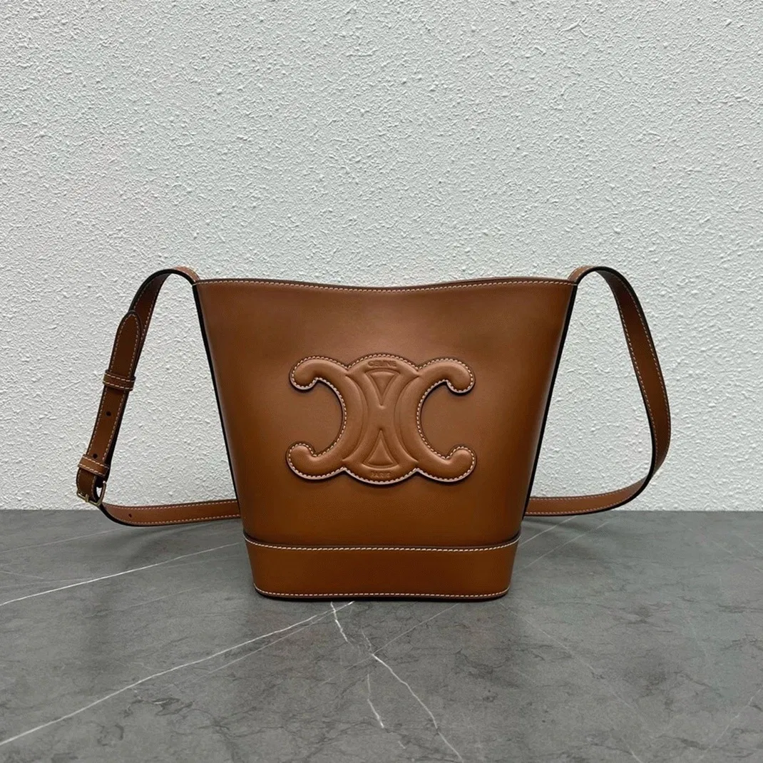 Top Quality Celine Small Bucket Cuir Triomphe In Brown Calfskin — image 10