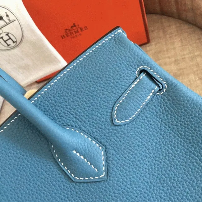 Blue Jean Luxury Hermes Birkin 35cm Tote — image 8