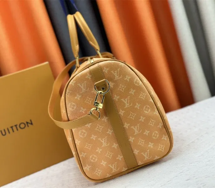Louis Vuitton Monogram Heritage Canvas Keepall Bandouliere 45 In Yellow — image 5