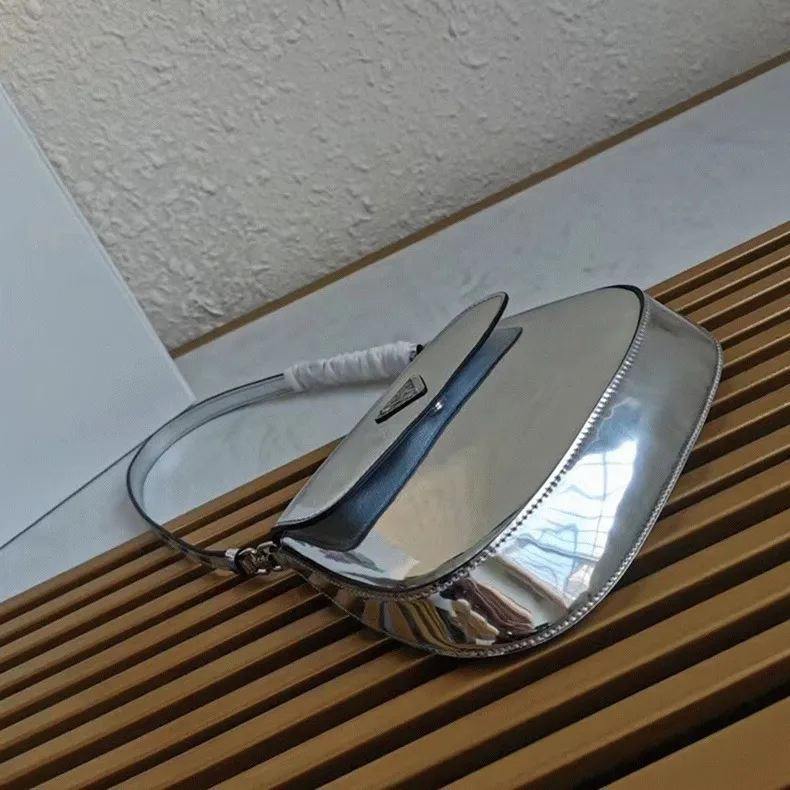 Silver Prada Cleo Flap Bag Knockoff — image 7