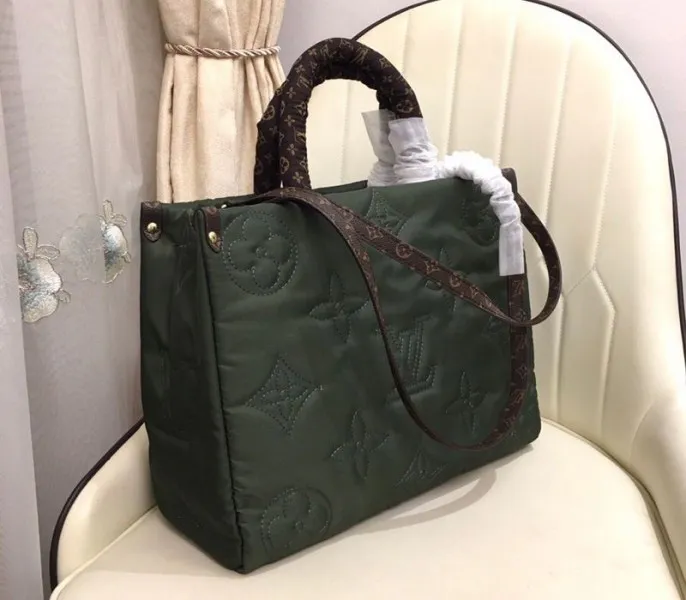 Louis Vuitton Econyl Regenerated Nylon Onthego GM Tote In Khaki Green — image 2