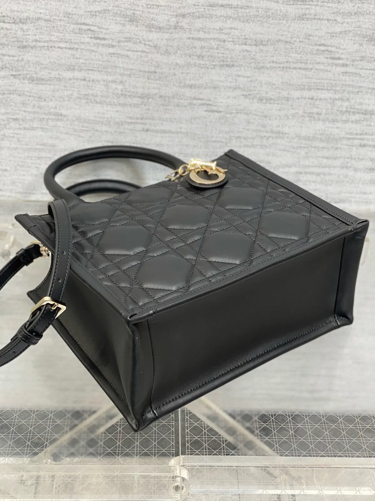 Dior Small Book Tote Bag with Strap in Black — image 8