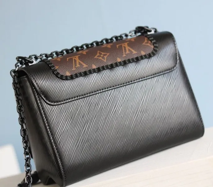 Louis Vuitton Epi Leather Twist MM Canvas Trompe loeil Braid Bag In All Black — image 4