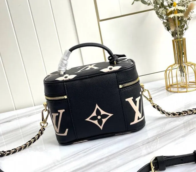 Louis Vuitton Bicolor Monogram Empreinte Vanity PM Bag In Black And Beige — image 3
